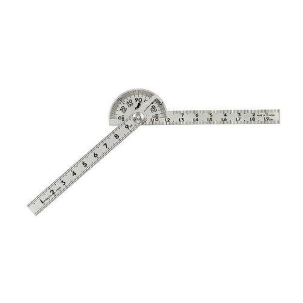 Shinwa Japanese Mini Protractor Rule Angle Finder Chrome Finish - 62995